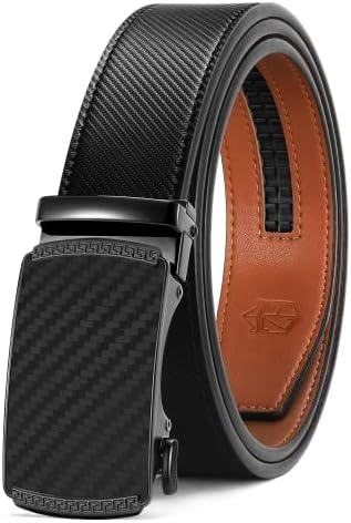 Zitahli Men’s Belt,Ratchet Belt Dress with Premium Leather,Slide Belt with Easier Adjustable Automatic Buckle
