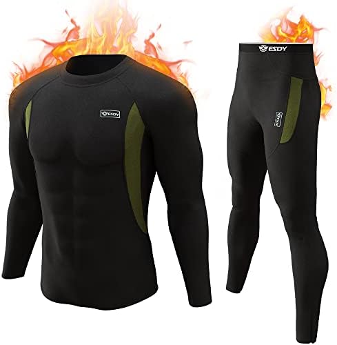 romision Thermal Underwear for Men Long Johns Fleece Lined Hunting Gear Bottom Top Set Base Layer Cold Weather XS-4XL