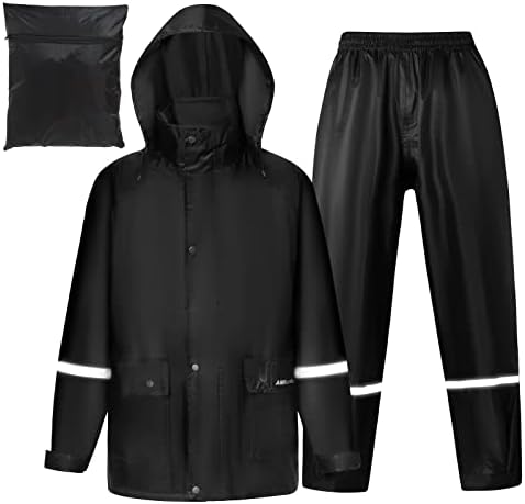 AMKsedom Rain Suits for Men Waterproof Durable Sport Rain Gear Classic Rain Jacket and Pants for Golf Hiking Work