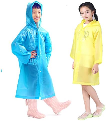 Raincoat for Kids, Kids Rain Ponchos Reusable Emergency for for Camping Hiking Traveling Backpacking