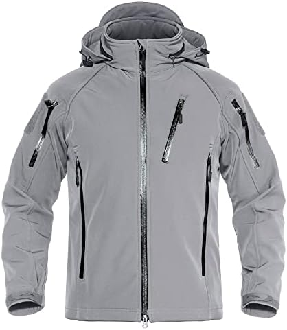 TACVASEN Men’s Special Ops Tactical Jacket Water-Resistant Softshell Hiking Detachable Hoodie Fleece Jacket