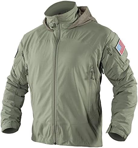 MEGE KNIGHT Men’s Tactical Softshell PCU L5 Jacket Thin Assault Combat Field Coat Hiking Climbing Military Uniform