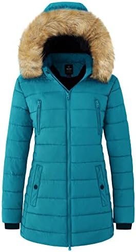Wantdo Women’s Warm Winter Coat Heavy Puffer Jacket Parka with Fur Trimmed Hood
