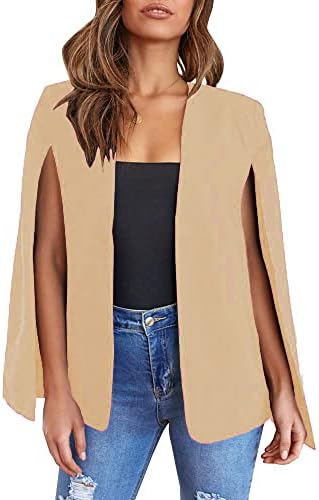 Flybony Cape Sleeve Blazer Jackets for Women Elegant Casual Cape Coat