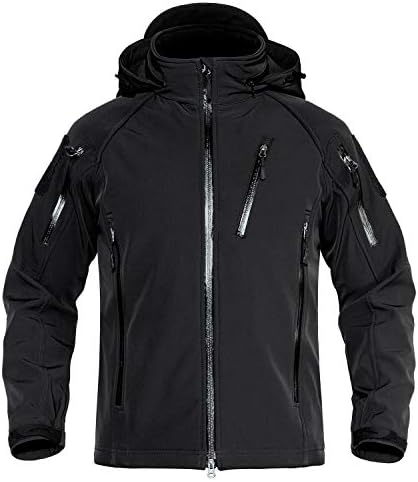 TACVASEN Men’s Special Ops Tactical Jacket Water-Resistant Softshell Hiking Detachable Hoodie Fleece Jacket