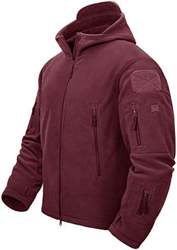 TACVASEN Men’s Tactical Fleece Hoodie Jacket Full Zip Up Army Jacket Midweight Windproof Work Military Jacket Coat