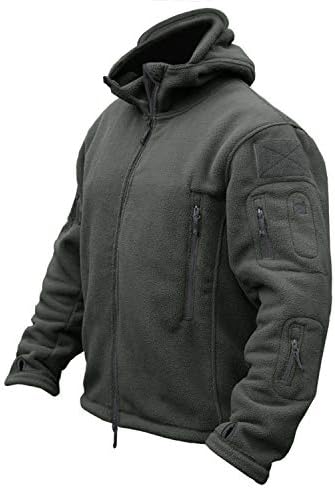CRYSULLY Men’s Military Tactical Sport Warm Fleece Hooded Outdoor Adventure Jacket Coats