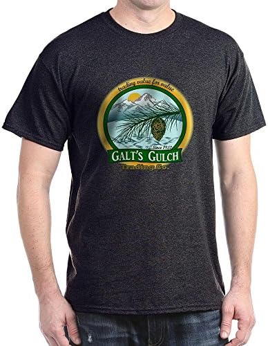 CafePress Galt’s Gulch Green/Gold Dark T Graphic Shirt