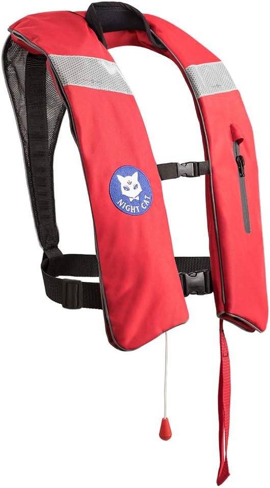 Night Cat [CE Certificated] Life Jackets for Men Women Adults Kayaking Boating Vests Inflatable Lifesaving PFD,Survival Preservers,Lightweight 150KG/330LBS