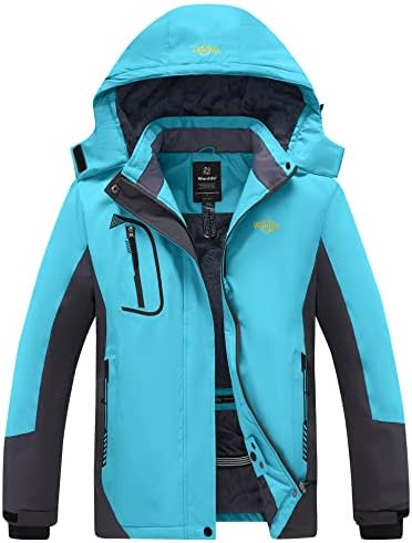 Wantdo Women’s Mountain Waterproof Ski Jacket Windproof Rain Jacket Winter Warm Hooded Coat