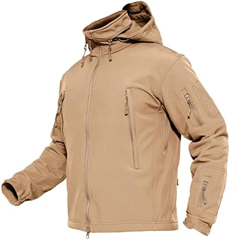 MAGCOMSEN Men’s Tactical Jacket Winter Snow Ski Jacket Water Resistant Softshell Fleece Lined Winter Coats Multi-Pockets
