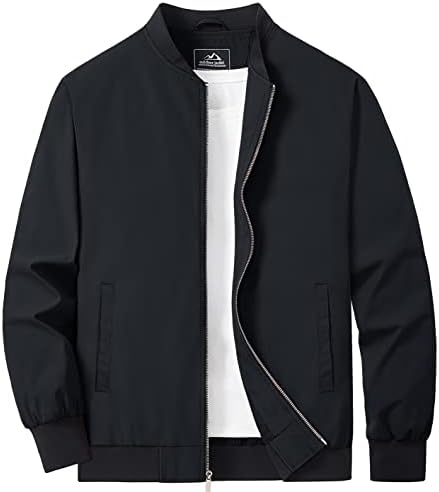 MAGCOMSEN Men‘s Bomber Jacket Lightweight Jacket Full Zip Light Windbreaker Casual Stylish Golf Jackets