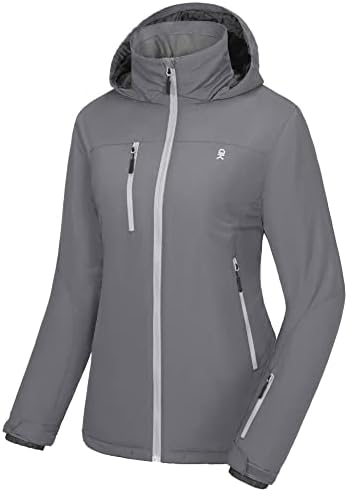 Little Donkey Andy Women’s Insulated Jacket with Hood, Windproof Winter Ski Hiking Jacket, Lightweight and Water-Repellent