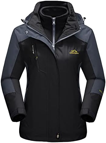 MAGCOMSEN Women’s Winter Coats 3-IN-1 Snow Ski Jacket Water Resistant Windproof Fleece Winter Jacket Parka