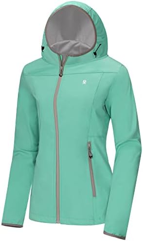 Little Donkey Andy Women’s Lightweight Hooded Softshell Jacket for Running Travel Hiking, Windproof, Water Repellent