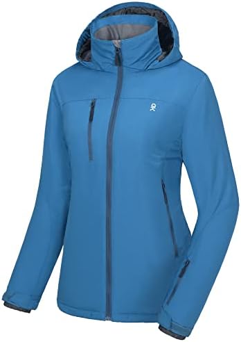 Little Donkey Andy Women’s Insulated Jacket with Hood, Windproof Winter Ski Hiking Jacket, Lightweight and Water-Repellent