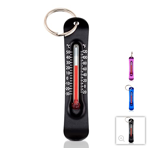 Sun Company Brrr-ometer – Snowsport Zipper Pull Thermometer for Jacket, Parka, or Backpack | Mini Outdoor Skiing & Snowboarding Keychain Thermometer