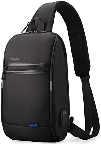 VGOAL Sling Backpack Men’S Chest Bag Shoulder Crossbody Sling Backpack for Men with USB Charging Port