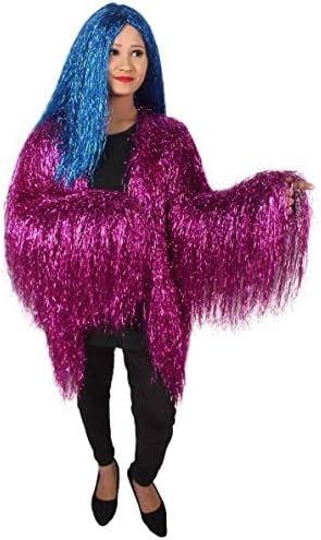 HPO Unisex Festival Carnival Thin Tinsel Jacket with Loose Fit | Extra Dense Tinsel | Multiple Size and Color Options