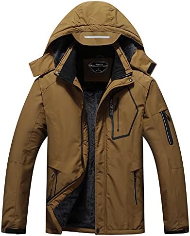 SUOKENI Men’s Waterproof Ski Jacket Warm Winter Snow Coat Hooded Raincoat