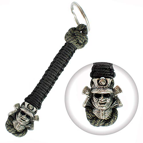 Handmade Paracord Keychain – Samurai Helmet – Lanyard for Knife Custom EDC Tool Survival Accessories Paracord Keychain