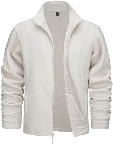 TACVASEN Men’s Fleece Jackets Full Zip Lightweight Jacket Casual Soft Warm Coats with Pockets