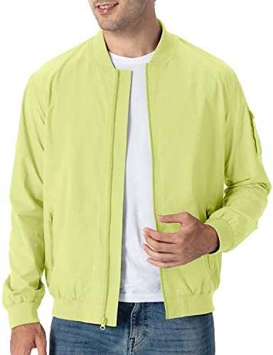 TBMPOY Men’s Windproof Bomber Jackets Lightweight Track Jackets Windbreaker Outdoor Golf Fashion Coat