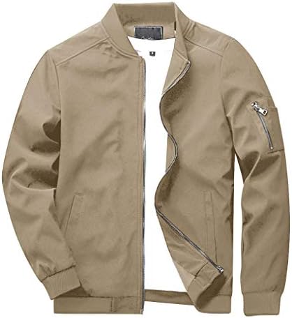 CRYSULLY Men’s Spring Fall Casual Slim Fit Thin Lightweight Outwear Sportswear Bomber Jacket Coat