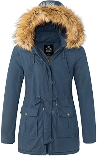 Wantdo Women’s Winter Thicken Puffer Coat Warm Fleece Lined Parka Jacket with Fur Hood