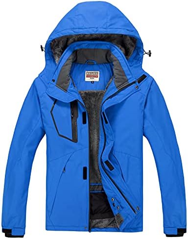 WULFUL Men’s Waterproof Ski Jacket Warm Winter Snow Coat Mountain Windbreaker Hooded Raincoat