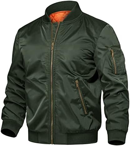 TACVASEN Men’s Jackets-Windproof Bomber Jacket Full Zip Winter Warm Padded Coats Outwear