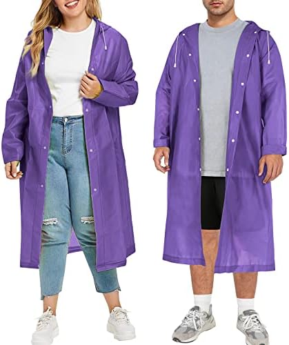 Lightweight Rain Ponchos for Adults Reusable Rain Coats for Women Portable Rain Poncho with Hood Clear Womens Rain Coat
