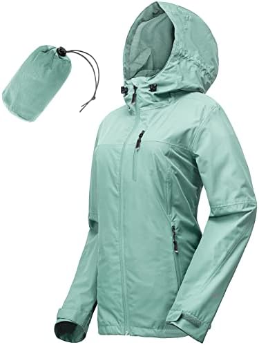33,000ft Packable Rain Jacket Women Lightweight Waterproof Raincoat with Hood Cycling Bike Jacket Windbreaker