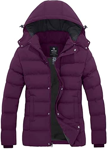 Wantdo Women’s Hooded Warm Winter Coat Quilted Thicken Puffer Jacket with Removable Hood