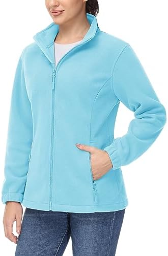TACVASEN Women’s Fleece Jacket Full Zip Lightweight Jacket Womens Outdoor Winter Coat With Zipper Pockets