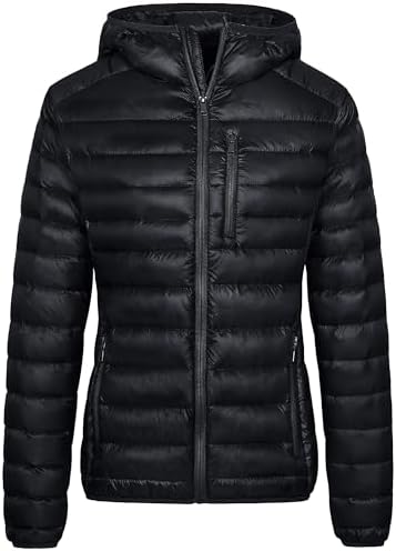 Wantdo Women’s Packable Down Jacket Lightweight Puffer Jacket Hooded Winter Coat