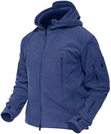 MAGCOMSEN Men’s Hoodie Fleece Jacket 6 Zip-Pockets Warm Winter Jacket Military Tactical Jacket