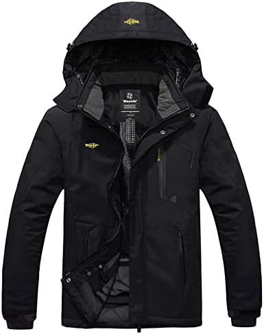 Wantdo Men’s Mountain Waterproof Ski Jacket Windproof Rain Jacket Winter Warm Hooded Coat