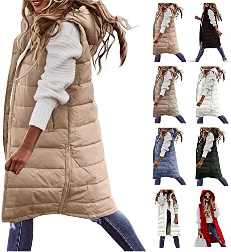 Smoneyful Down Jacket Women Casual Long Vest Loose Hooded Cotton-Padded Jacket Solid Fashion Raincoat Oversize Qute Tops