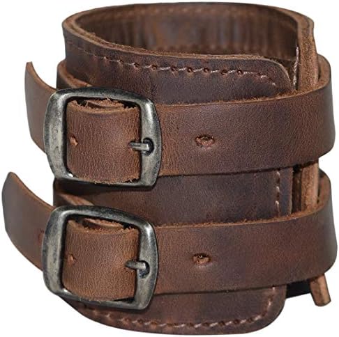 Hide & Drink, Stylish Wrist Wallet Cuff Handmade from Full Grain Leather – Hidden Pocket for Cash, Safe for Travelers & Bikers – Wristband with Secret Pouch (Bourbon Brown)