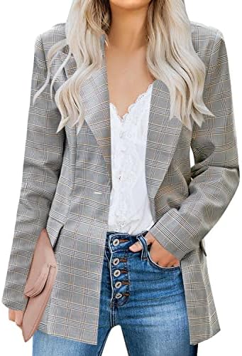 luvamia Women’s Casual Long Sleeve Lapel Button Slim Work Office Blazer Jacket