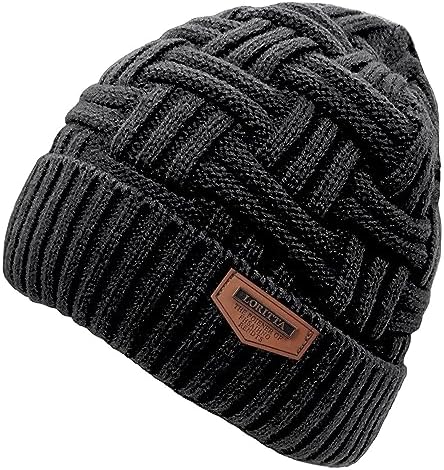 Loritta Winter Hat Warm Knitted Thick Baggy Slouchy Beanie Skull Cap Men Gifts