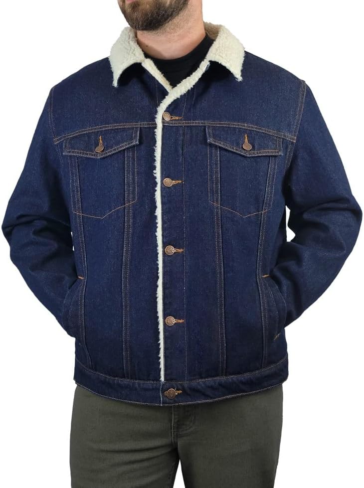 Victory Outfitters Men’s Sherpa Lined Washed Denim Jacket