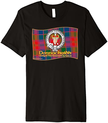 Donnachaidh Clan Tartan Crest Motto Premium T-Shirt