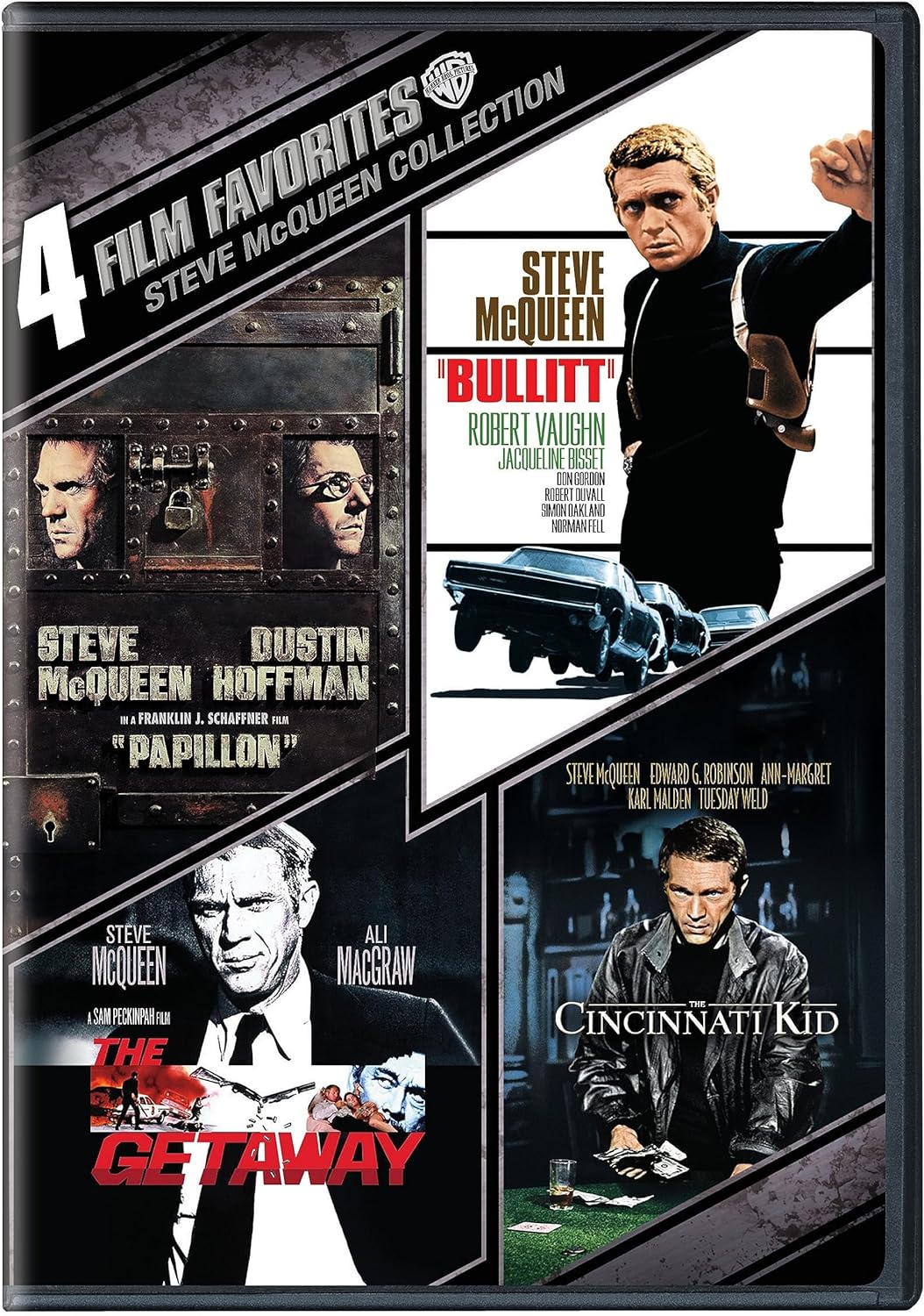 4 Film Favorites: Steve McQueen (Bullitt, The Cincinnati Kid, The Getaway: Deluxe Edition, Papillon)
