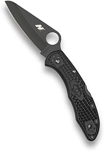 Spyderco Salt 2 Lightweight Knife with 3″ H-1 Ultra-Corrosion Resistant Steel Blade and Black FRN Handle – PlainEdge – C88PBBK2