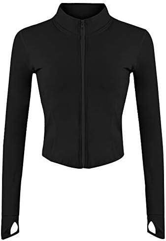 Gihuo Women’s Athletic Full Zip Lightweight Workout Jacket with Thumb Holes