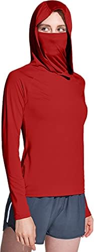 TSLA Women’s UPF 50+ Sun Protection Hoodie Shirts with Face Mask, Lightweight Dry Fit Long Sleeve Outdoor Sun Shirt