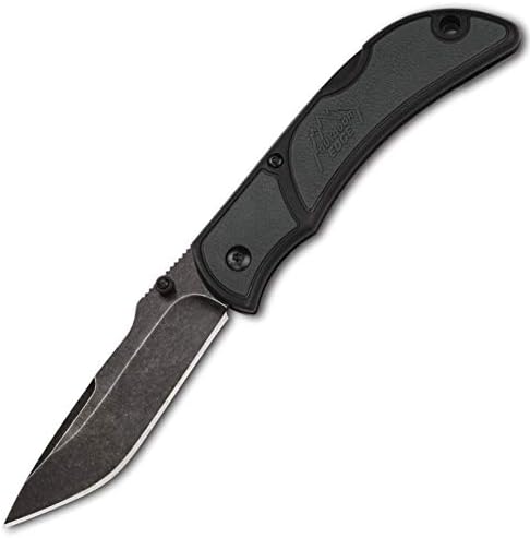 OUTDOOR EDGE 3.3″ Gray Chasm – EDC Lockback Folding Pocket Knife with Non-Reflective Blackstone Coated Stainless Steel Blade and Pocket Clip