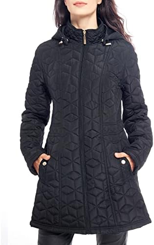 S P Y M Womens Diamond Quilted Jacket Lightweight Padding Coat with Pockets, Regular and Plus Size